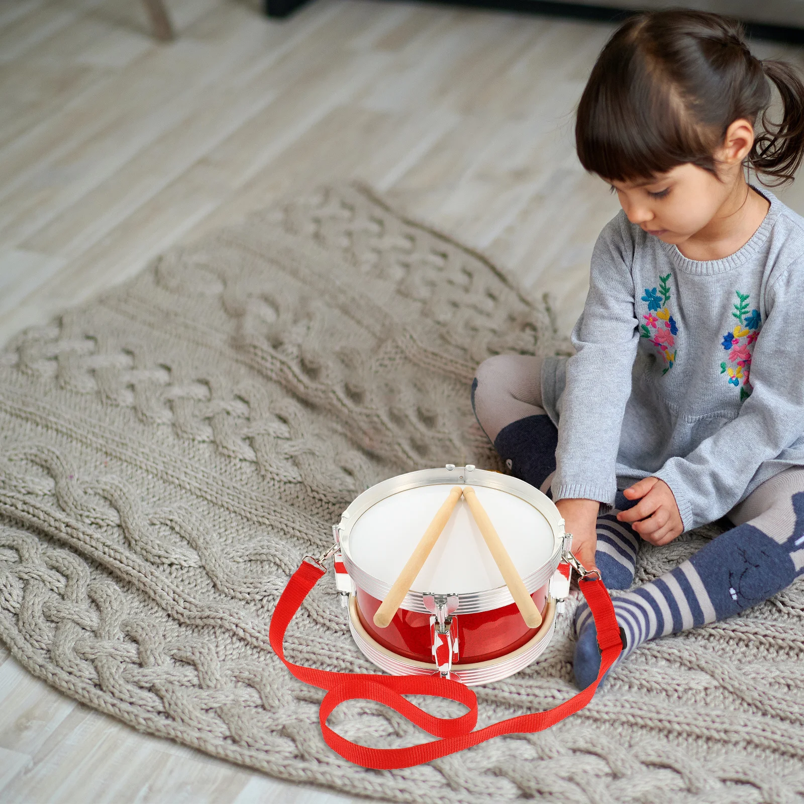 1 set Snare Drum For Kids Wood Snare Drum Set Children Percussion Instrument Educational Musical Drumsticks Included