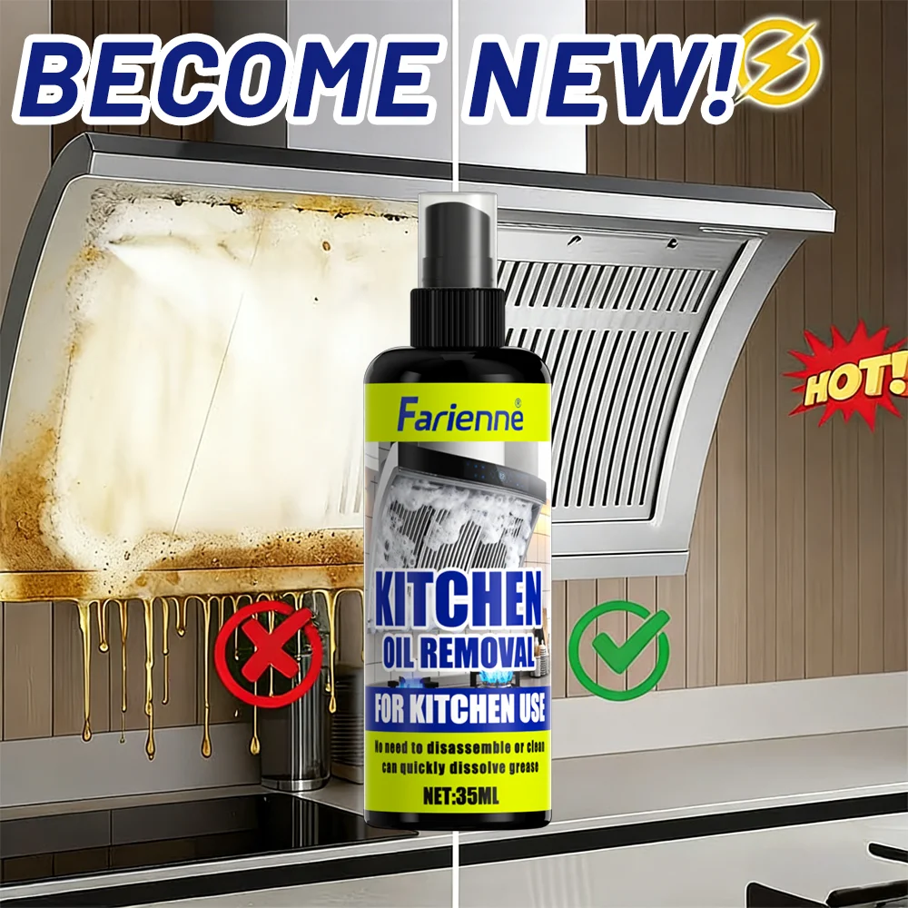

Спрей для удаления жира Farienne Kitchen Oil Removal Spray: Мощное средство для вытяжек, плит, духовок, микроволновых печей. Мгновенное удаление сильных жирных пятен.