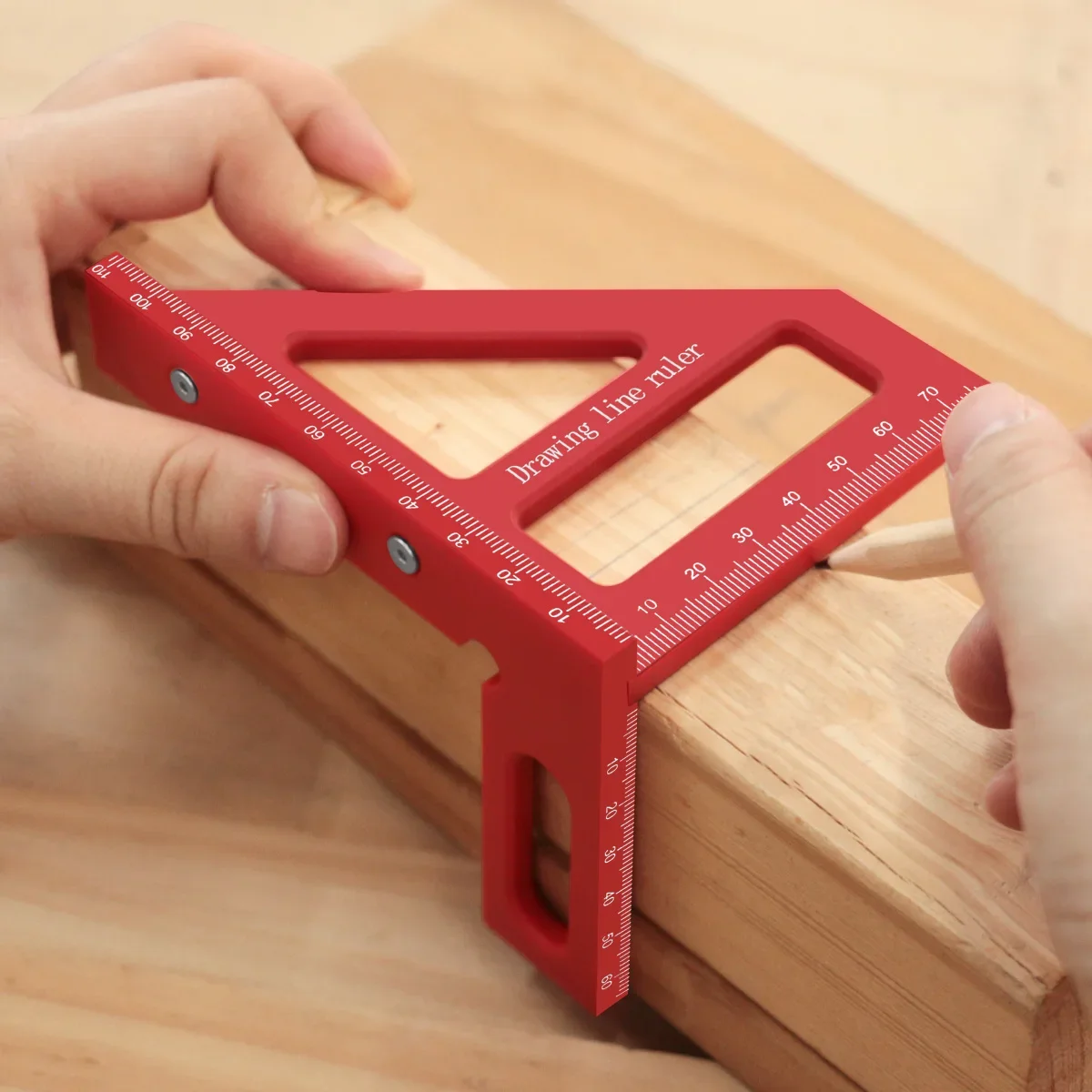 3D Multi-Angle Measuring Ruler  45°/90° Square Protractor Triangle Rulers, Woodworking Drawing Line Diy Hand Tool