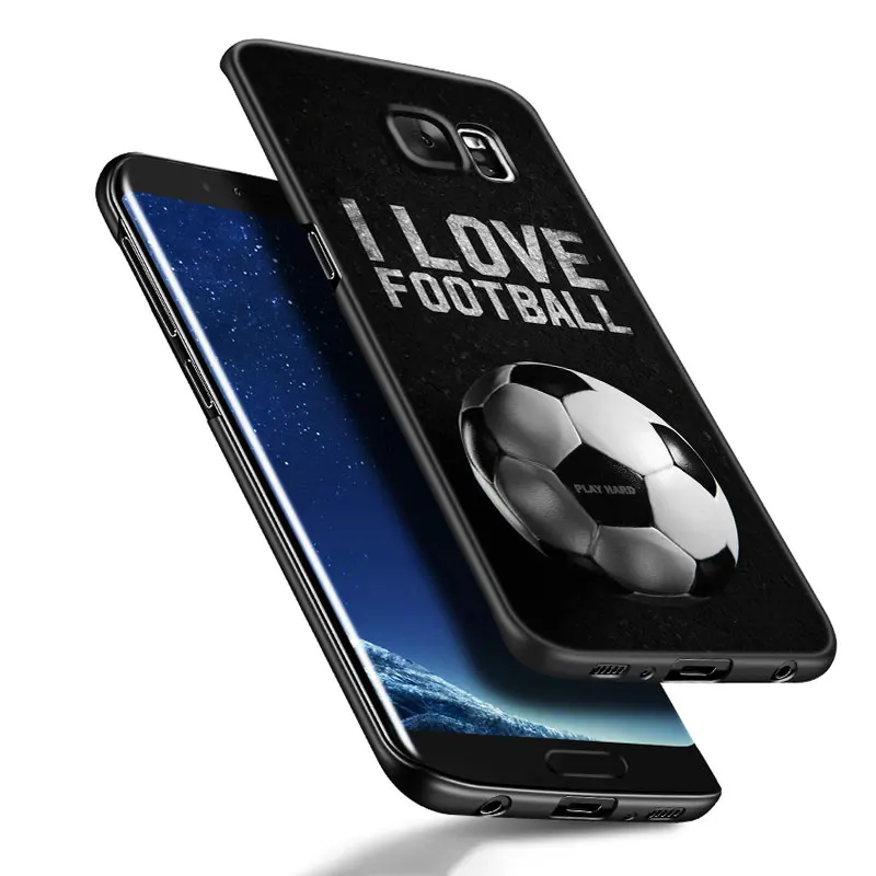 Fire Football Soccer Ball Black Silicone Phone Case For Samsung Galaxy S20 S23 FE S21 S22 S24 Ultra S10 Lite S8 S9 Plus S7 Edge