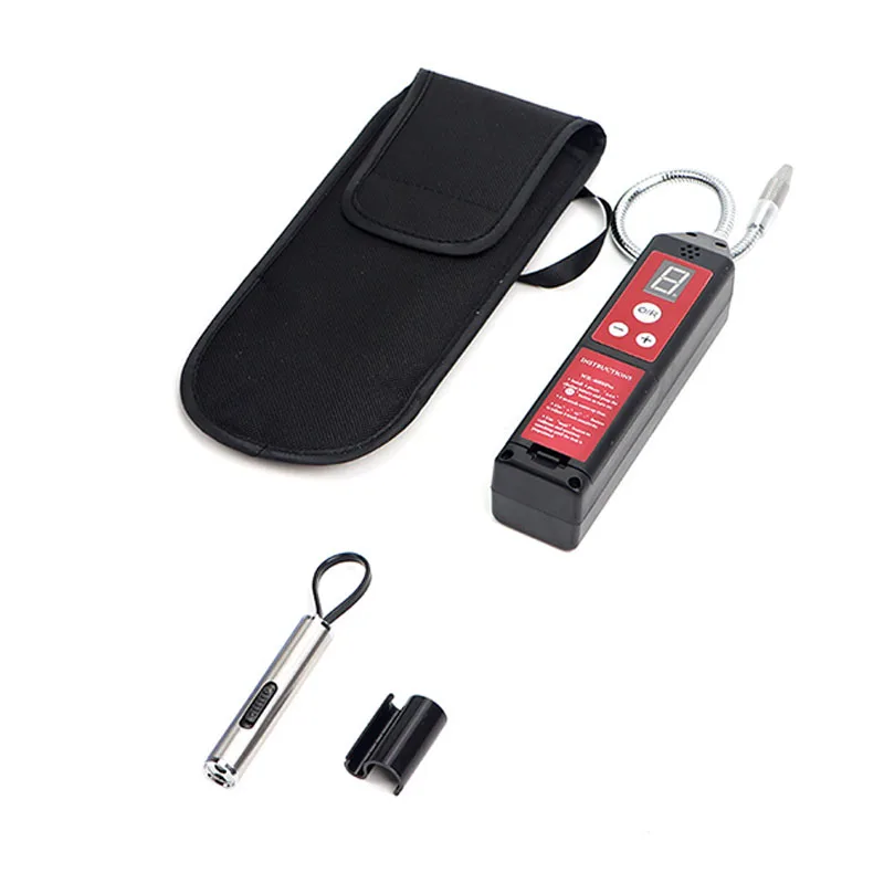 Automotive AC Leak Detector Kit Audio Visual Alarm Freon Detector with Flexible Gooseneck Probe for Car Refrigeration System