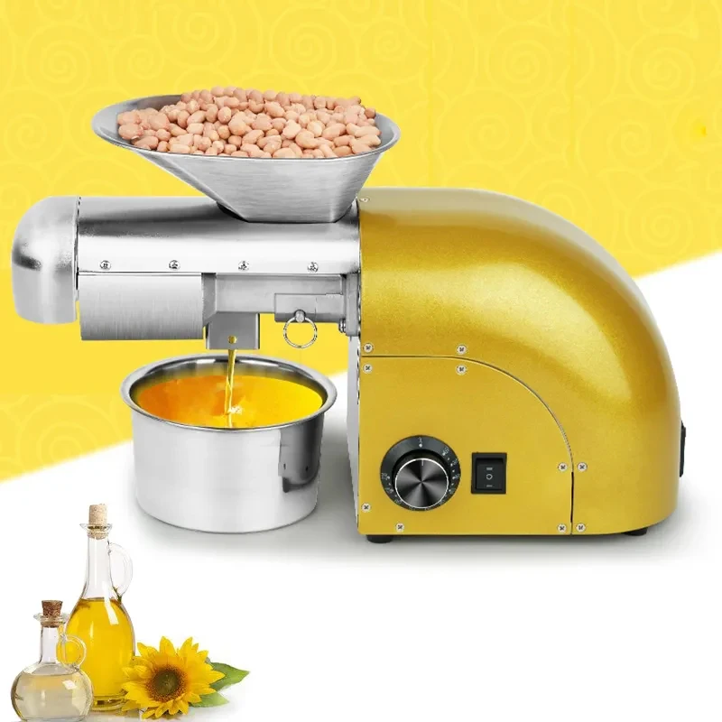 1800W Oil Press Machine Automatic Organic Oil Presser Expeller Hot and Cold Extractor for Peanut Canola Sesame Sunflower