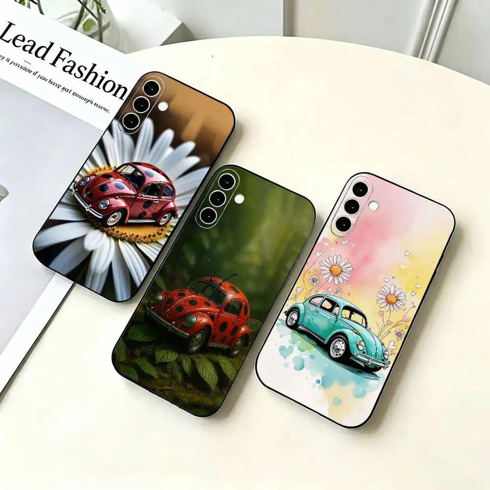 L-Ladybug NEW Beetle Little Car Phone Case For Samsung A73 20,21s,22,31,32,52,53,72 Soft Black Shell