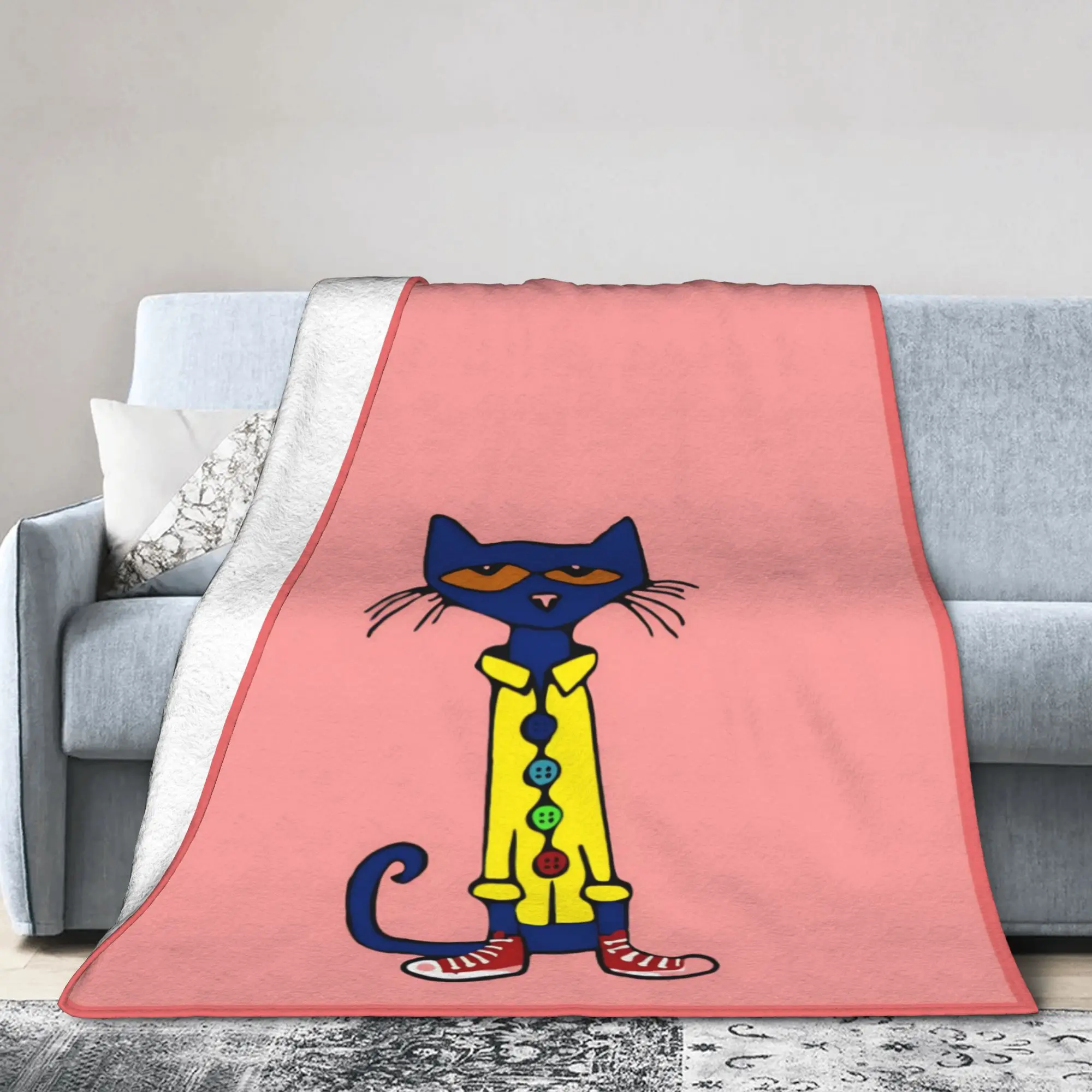 New Arrival Pete The Cat Blankets Super Soft Fleece  Relax Throw Blanket Machine Washable