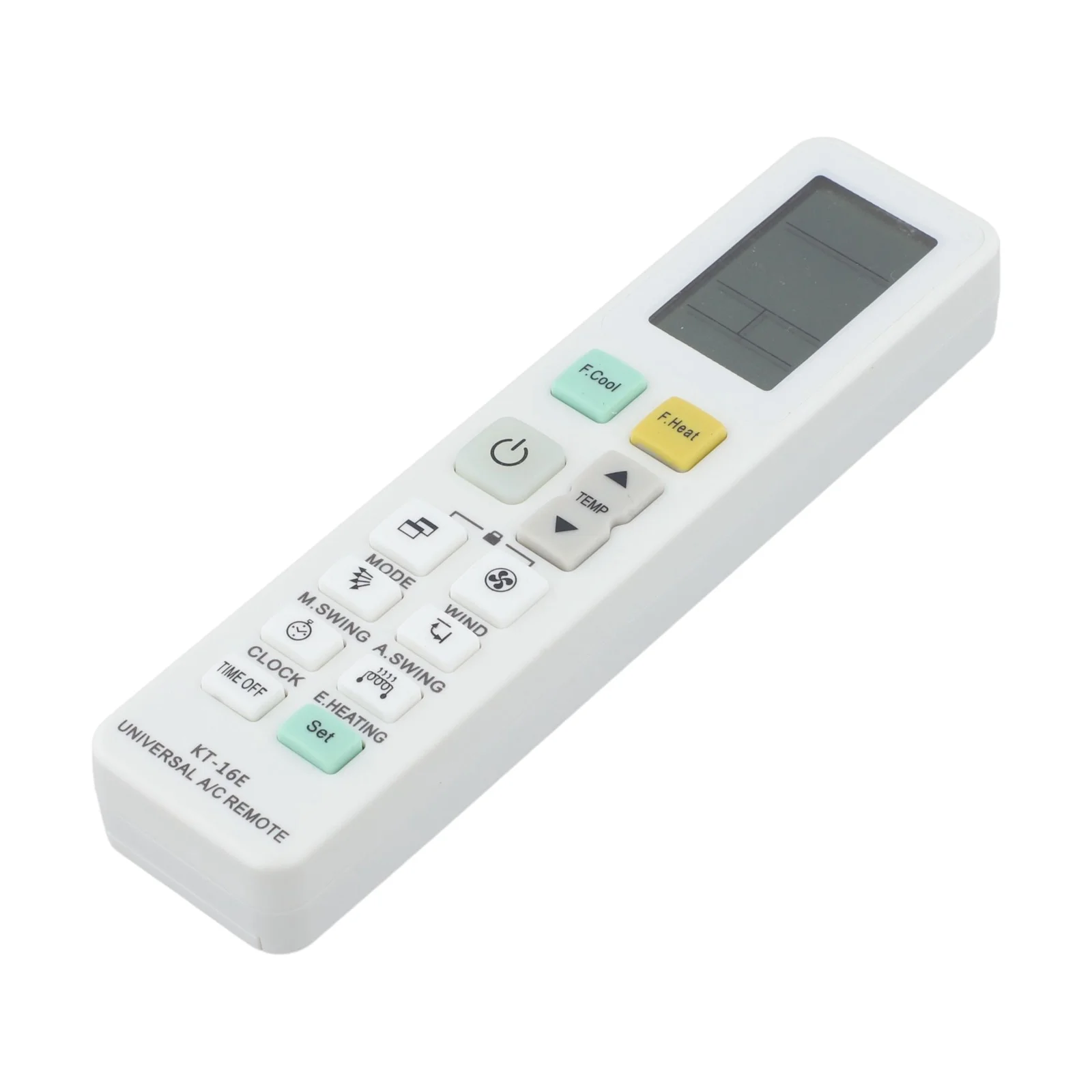 English Version Air Conditioner Remote Control Replacement KT-16E ABS Black White Infrared RF Signal Power Memory Compatible