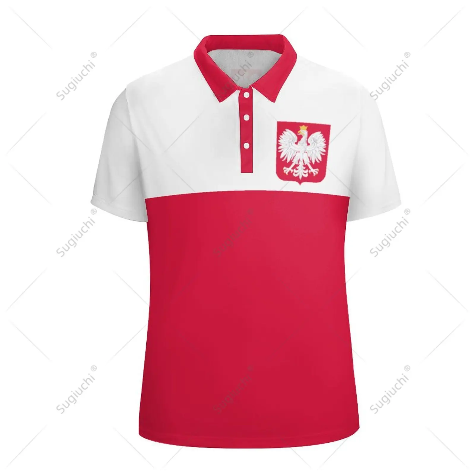 Unisex Polo Shirt Poland Flag 3D Print Man Polo Fashion Clothing Tracksuits Short Sleeves