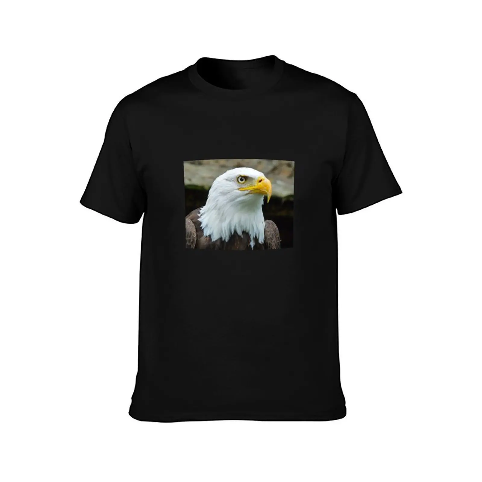 American Bald Eagle T-Shirt, Summer Casual Cotton Tee, Oversized Streetwear Tops, Vintage Graphic Print, Loose Fit Short Sleeve