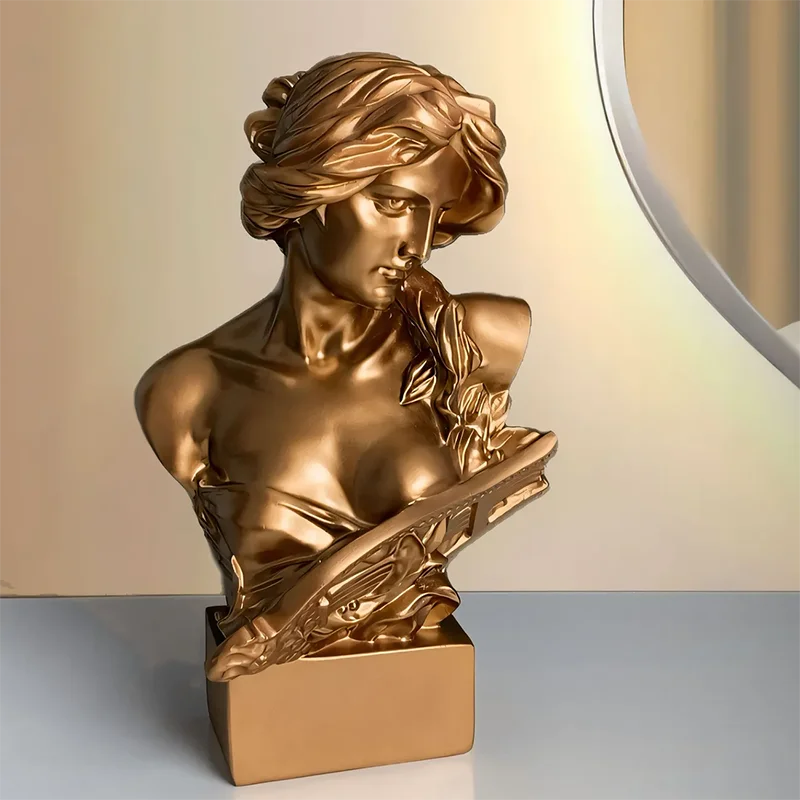 

Скульптура девушки, женщина играет, статуя Лиры из смолы, украшение дома, украшение для кабинета, офиса, эскиз для художественной студии, реквизит для рисования, подарок