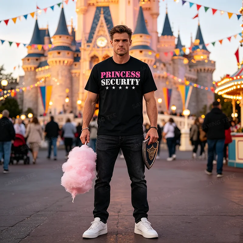 Prinzessinnen-Sicherheits-Geburtstagsparty Lustiges Papa-Mädchen-Freund-T-Shirt Y2k Herrenmode Vater-Ehemann Neuheit Geschenk Persönlichkeits-T-Shirt – Detail 5
