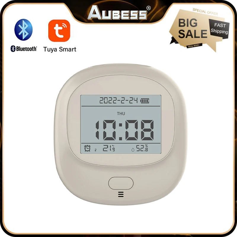 Tuya Weather Station Clock App Control Temperature And Humidity Detector Automatic Electronic Smart Life Wireless Smart Home