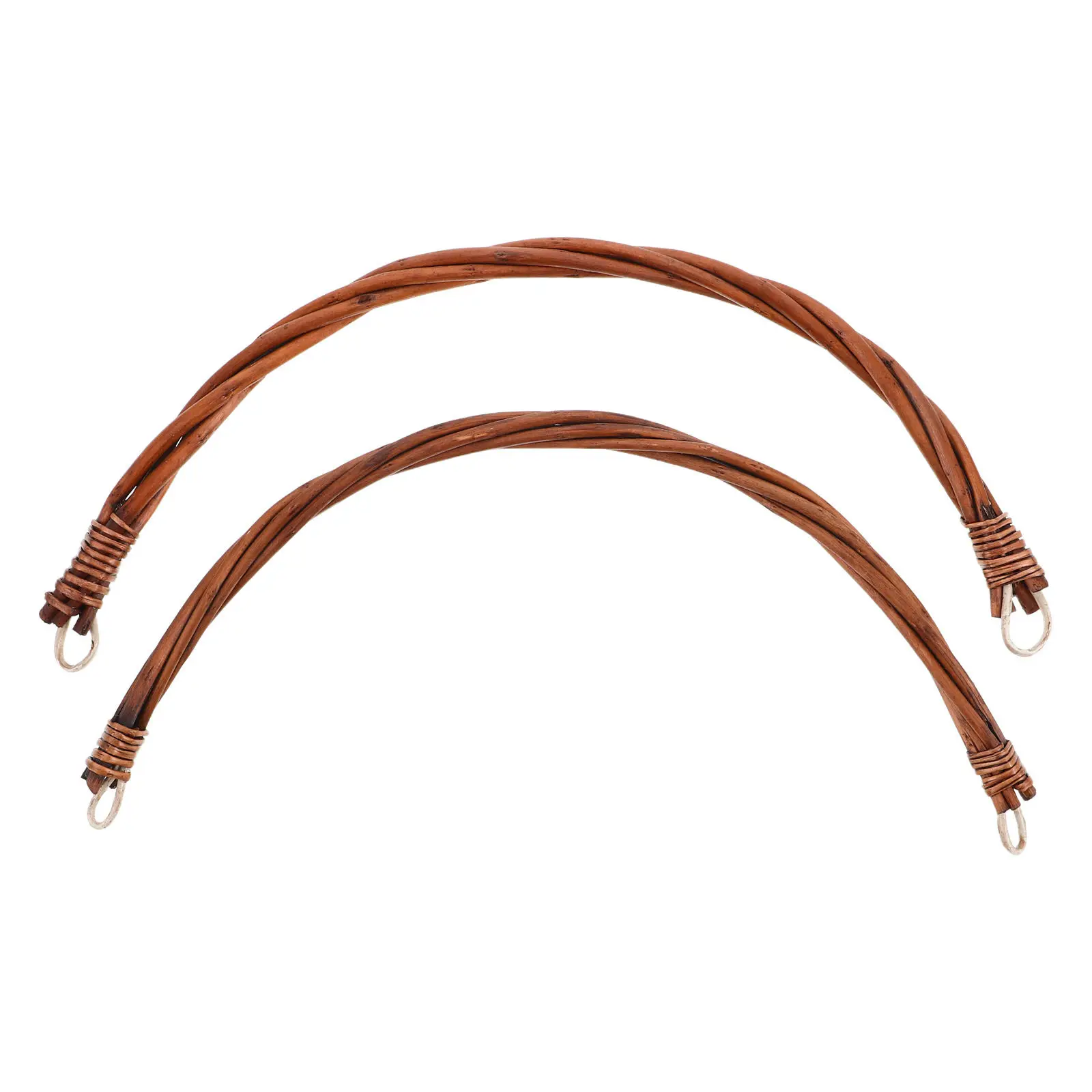 Rattan Basket Handles 2 Pack Universal Replacement Comfort Grip for Woven Picnic Fruit Baskets Easy Install