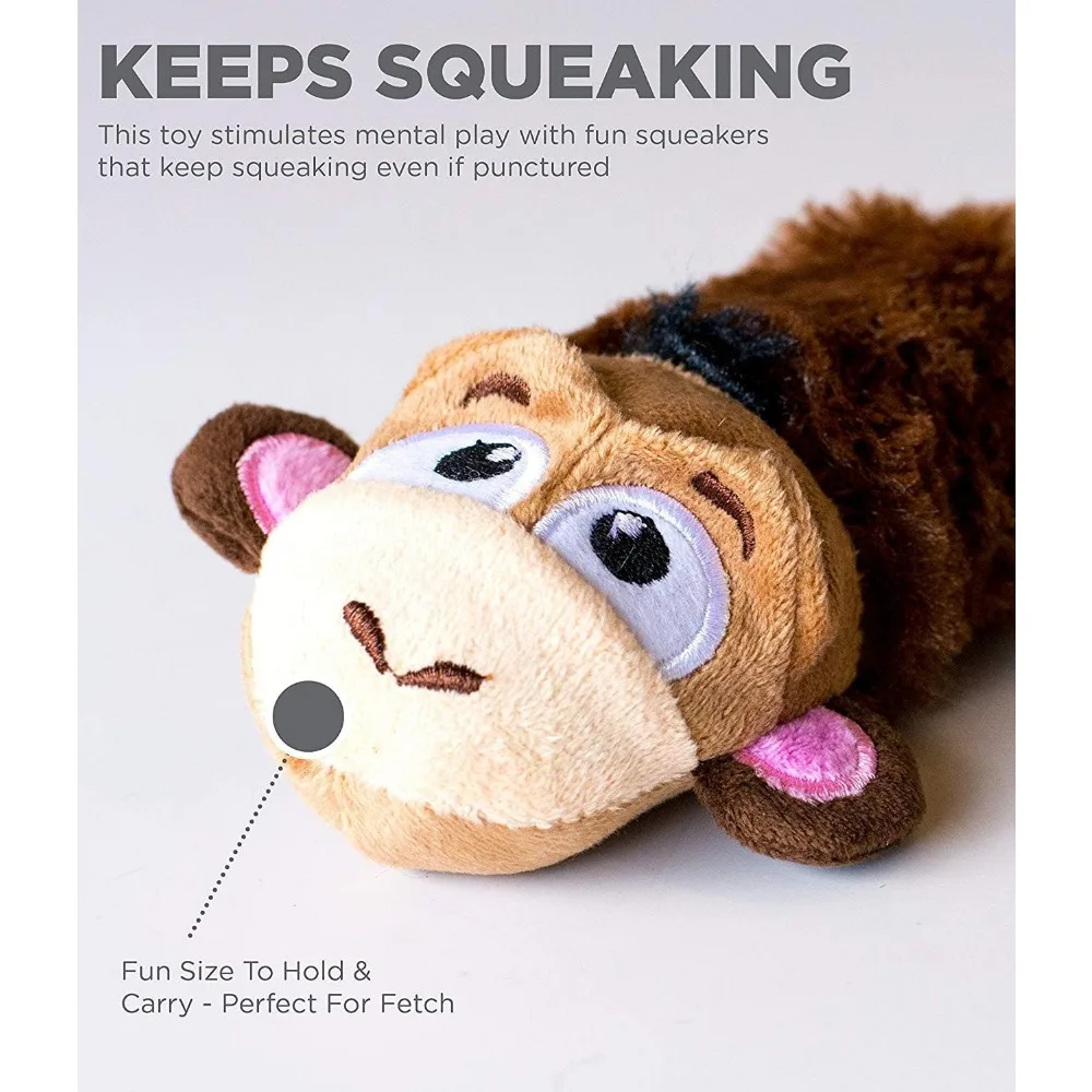 Stuffing-Free Lil' Squeak Monkey Plush Dog Toy, Small
