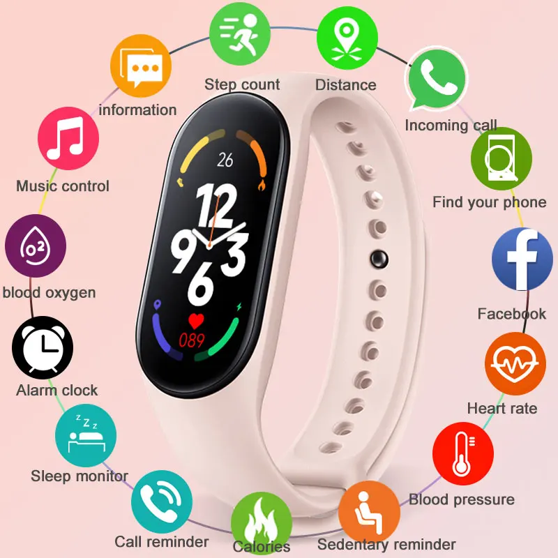 

M7 Silicone Smart Watch for Men Women Sport Watches Electronic Wrist Watch For Kids Waterproof Digital Wristwatch Clock часы