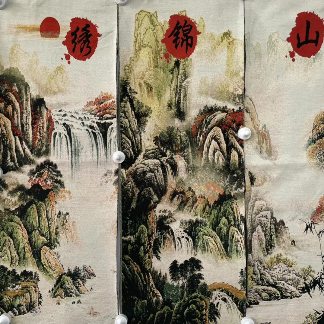 Jiangshan Brocade Picture Retro Four Screen Tangka Embroidery Home Decoration Hanging Picture