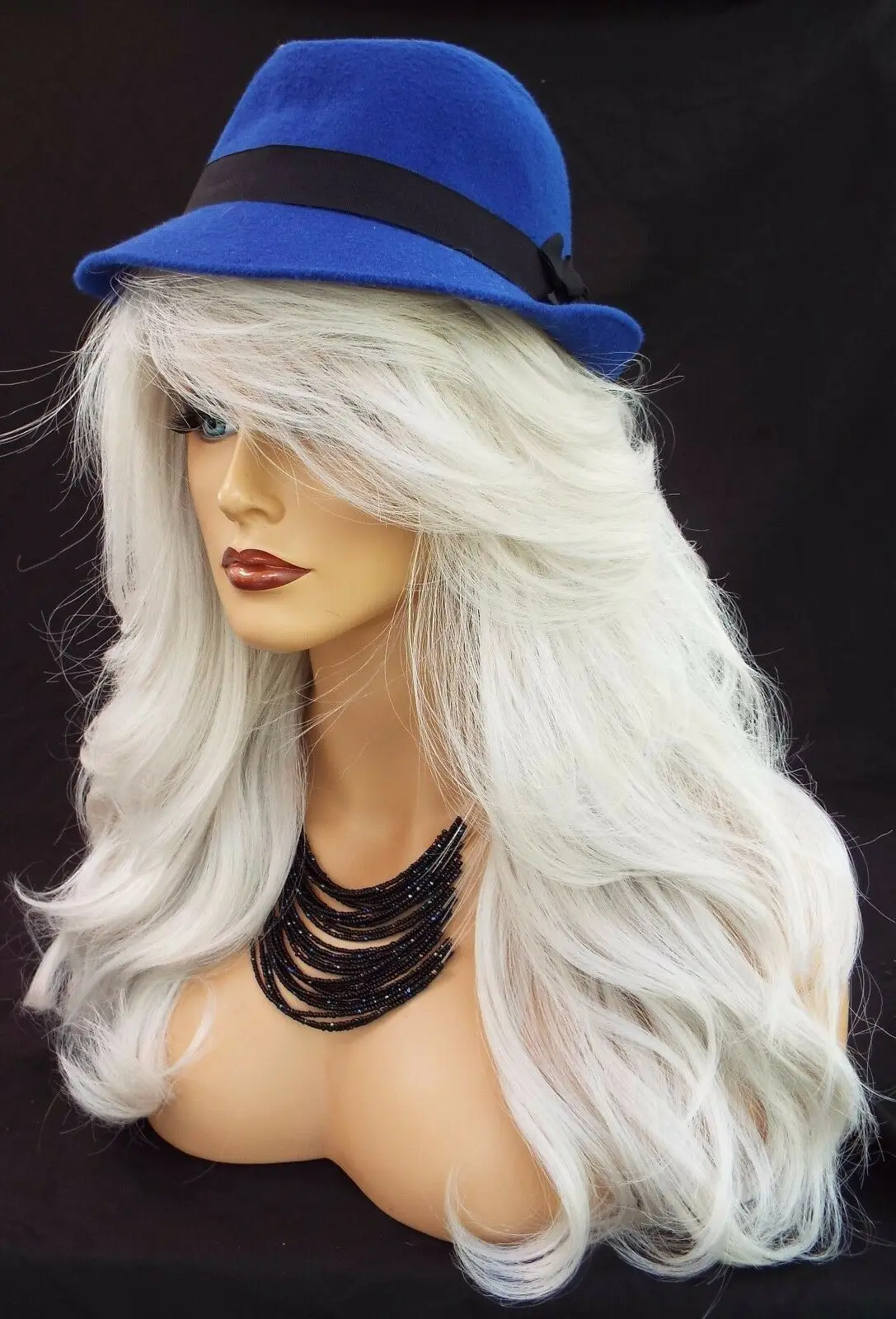 ДЛИННЫЙ ВОЛНОСТЬ ТЕРМОЙ ДРУЖНОЙ ПАРИК ЦВЕТ 60 БЕЛЫЙ/СЕРЫЙ СРУГЛЫЙ СЕКСУАЛЬНЫЙ ДЛИННЫЙ США 446