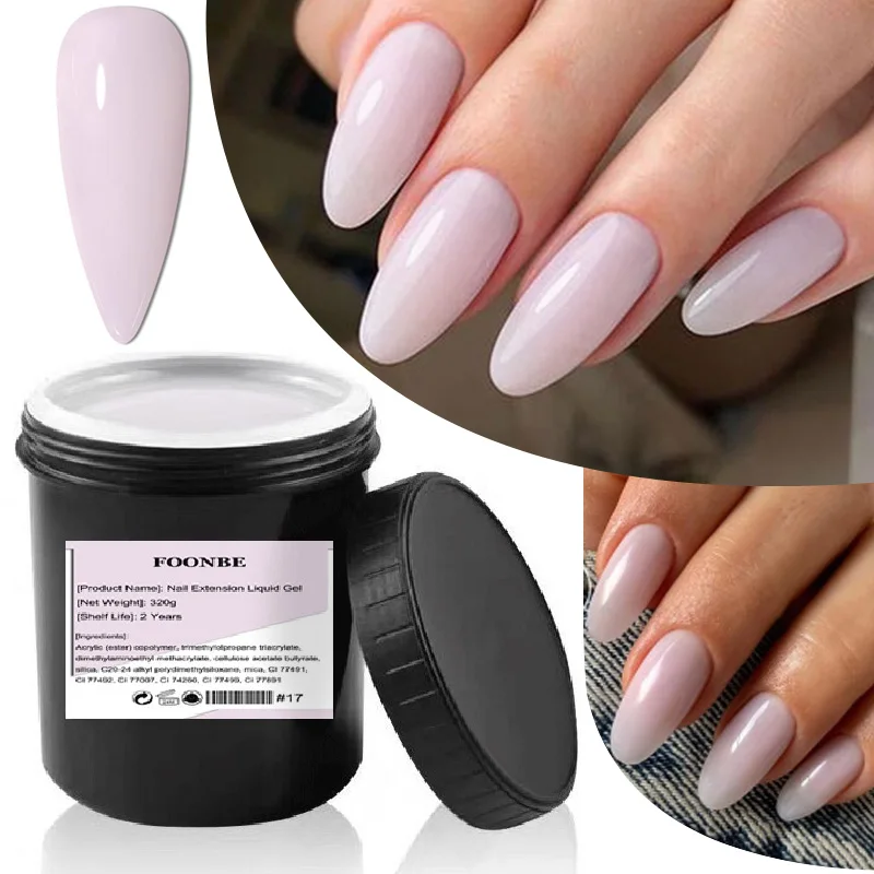 320g Light Purple Quick Building Extension UV Gel Nail Art Nail Tip Form Liquid Crystal UV Gel Polish Gel For Tips Extending