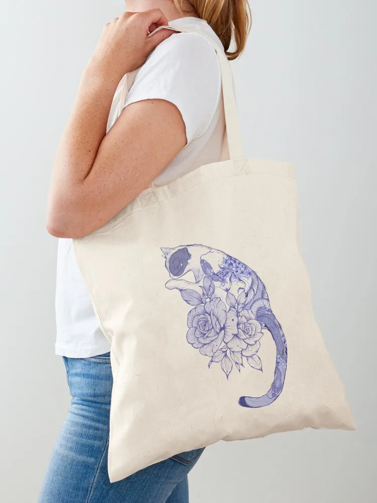 

Cat With snake Tattoo Tote Bag Canvas stote bag shopper bag women Gift Cloth bags