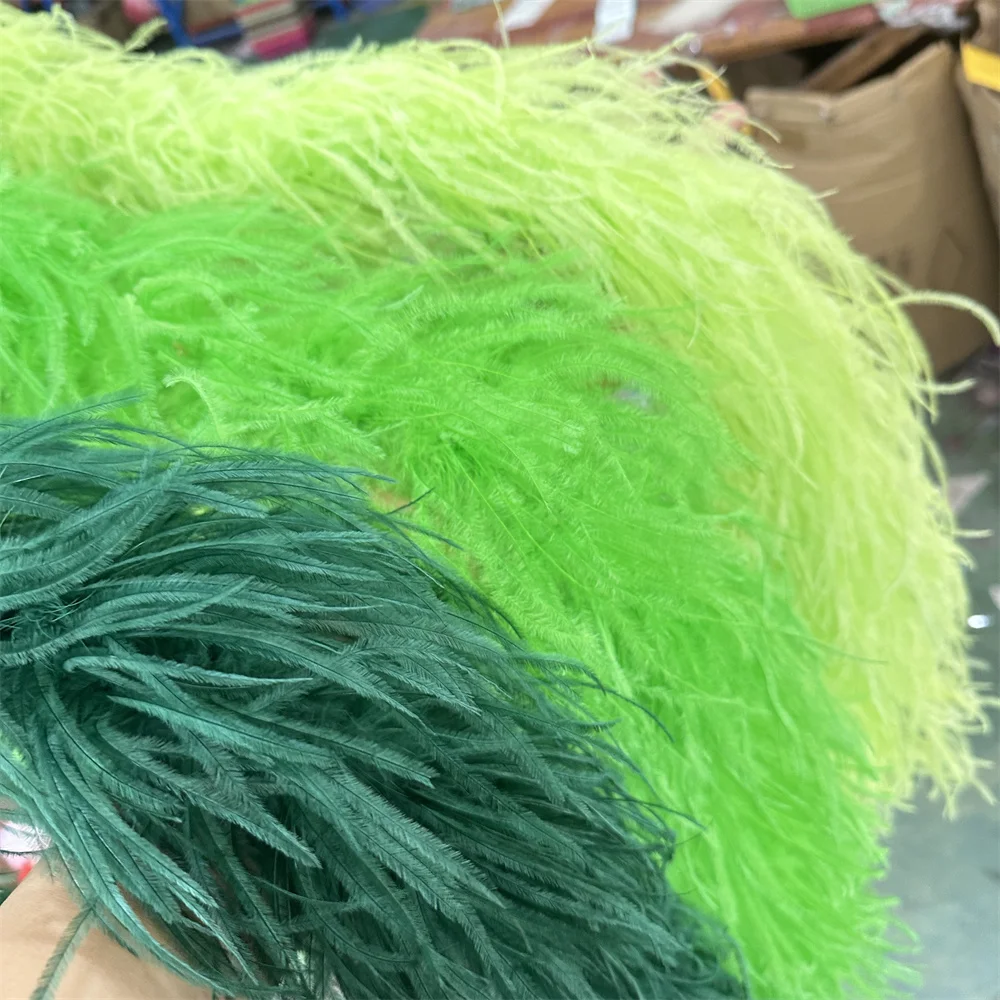 

6PLY Green Ostrich Feather Boa Stage Performance Decoration Accessory 1 1.5 2 3 4M Fluffy Shawl Scarf Plumes Boa Wholsesale