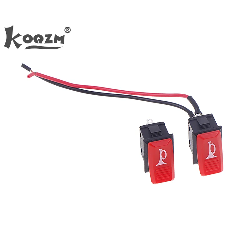 5PCS Horn Switch Car Button E-bike Motorcycle Horn Universal Momentary Push Rocker Switch Plastic 2 Pin Self-reset Red