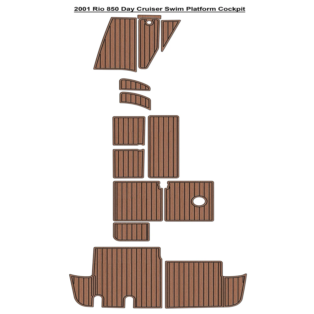

2001 Rio 850 Day Cruiser Swim Platform Cockpit Pad Boat EVA Foam Faux Teak Deck Floor Mat SeaDek MarineMat Style Self Adhesive