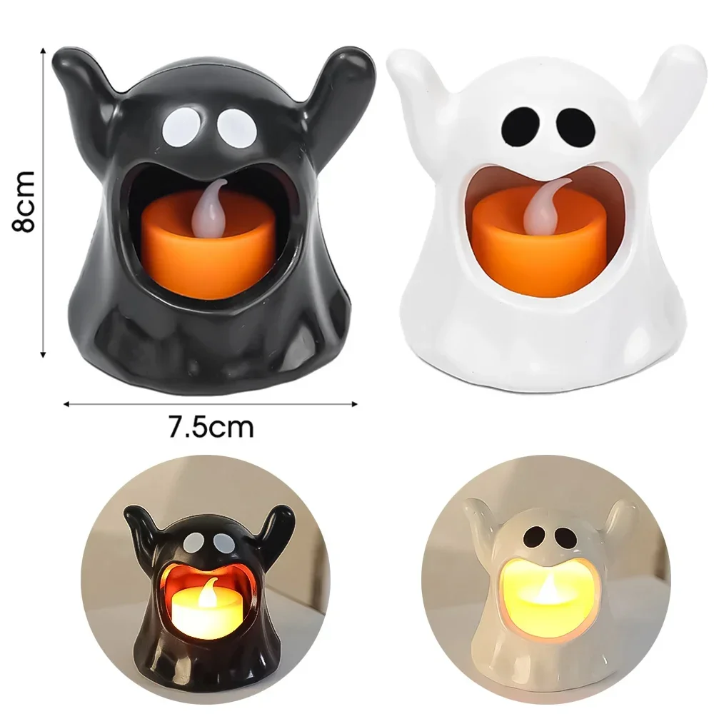 Halloween Decoração Night Lights, Cute Cartoon Ghost Ornaments, Candeeiros de mesa de PVC, Holiday Party, Atmosfera Nightlights, Presentes infantis