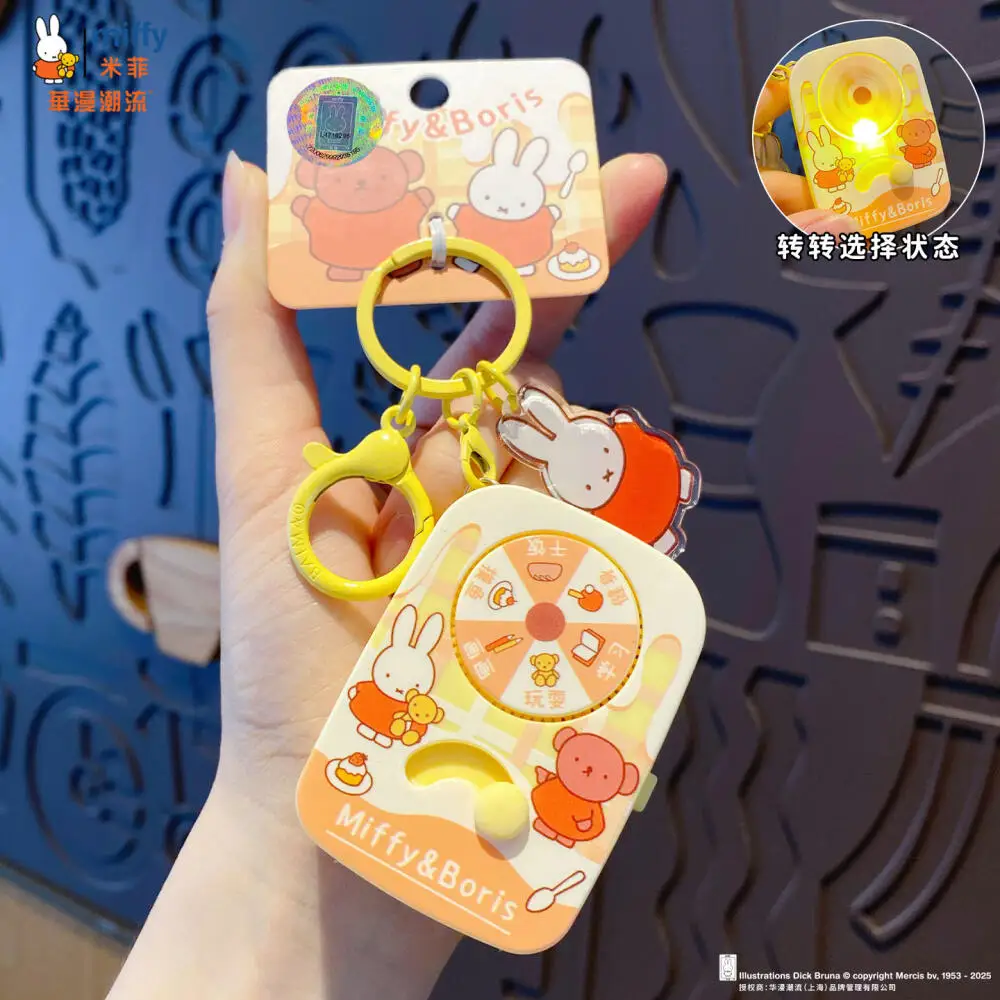

Miffy Fun Spinning Keychain for Girls Stress-Relieving Toy Key Chain Schoolbag Pendant Cartoon and Cute Festival Gift