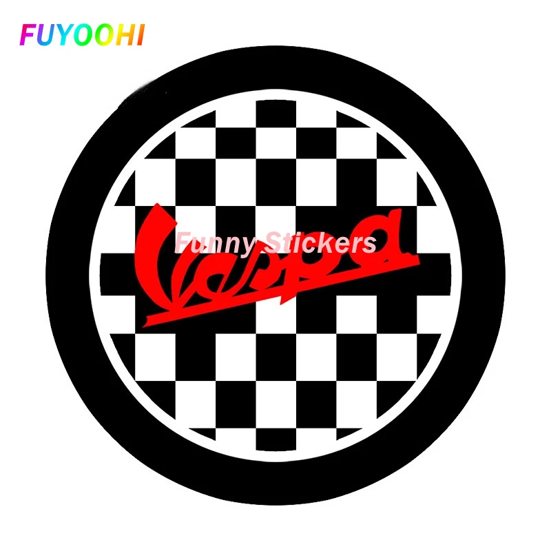 FUYOOHI – autocollants Play, étiquette de voiture créative et étanche, pour Logo Vespa + drapeau de Moto d\'italie