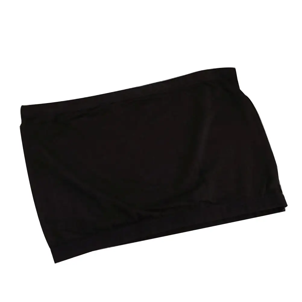 Strapless-wraped Breasts Black Tube Tops Elastic Bandeau Backless ' Strapless