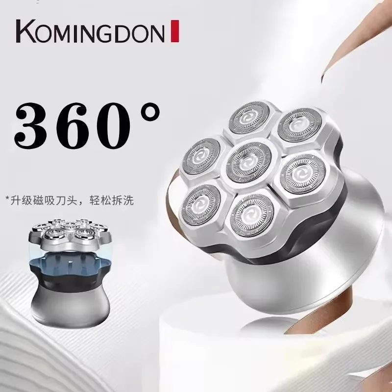 

Youpin Komingdon Head Shaver Bald Men USB 7D Magnetic Waterproof Face Rotary Razor Beard Rechargeable Electric Shaver for Men