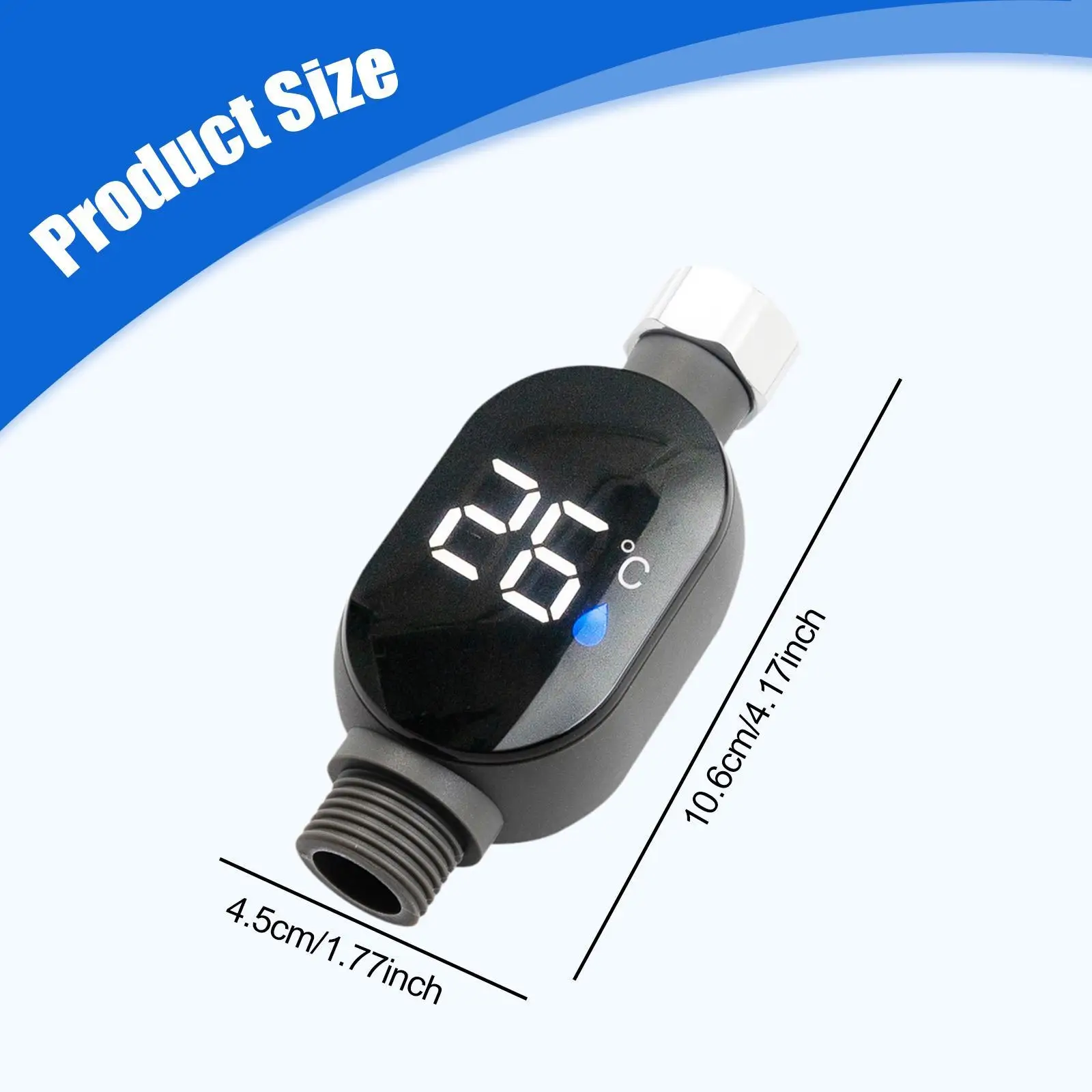 

Shower Faucet Thermometer Touch Screen LED Temperature Gauge Waterproof Monitor for Home Bath Water Testing