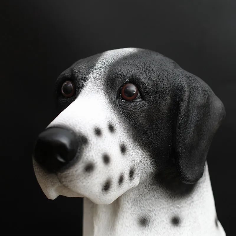 Resin Dog Statue Ornament Realistic Doberman Dalmatian Great Dane Figurine Home Living Room Garden Decoration Gift for Dog Lover