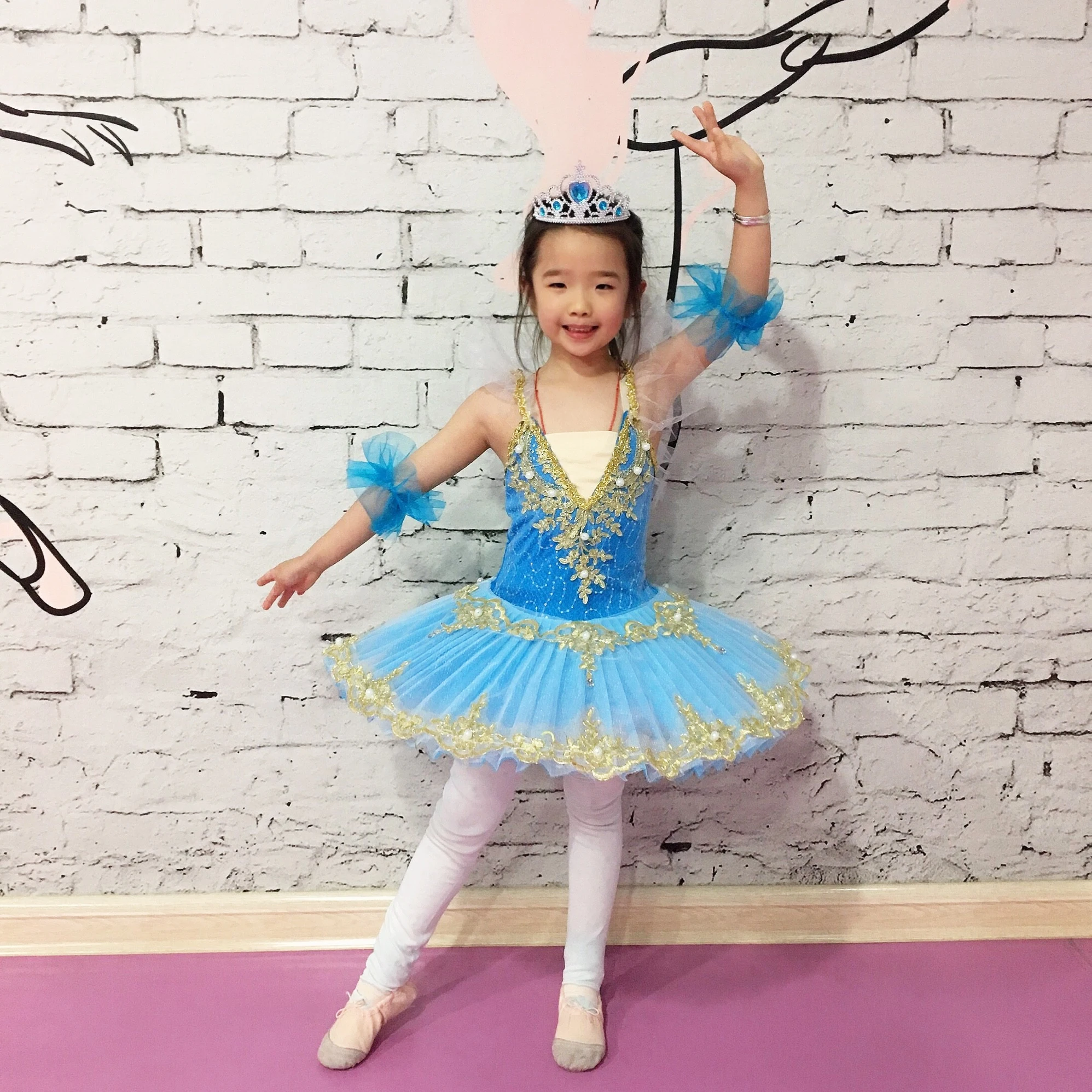 Professional Ballet Tutu Girl Kids Child Blue White Swan Lake Pancake Princess BALLERINA Party Dress Ballet Dance Costume