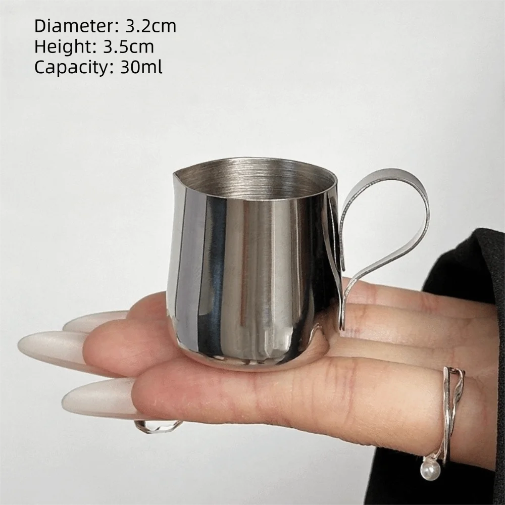 10/30ml Stainless Steel Milk Frothing Jug Measurement Markings Sturdy Frother Pitcher Mini Latte Art Pitcher Coffee Making