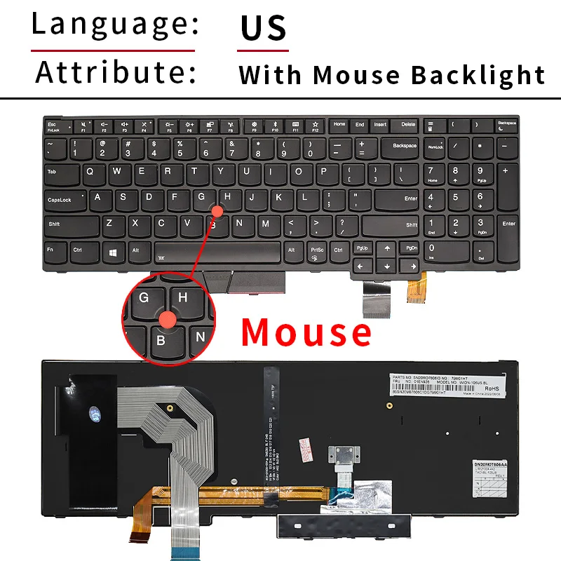 RU Russian Backlit Keyboard for Lenovo Thinkpad T570 P51S T580 P52S Laptop 01ER564 01ER605 01HX241 01HX281 01EN951 01ER523