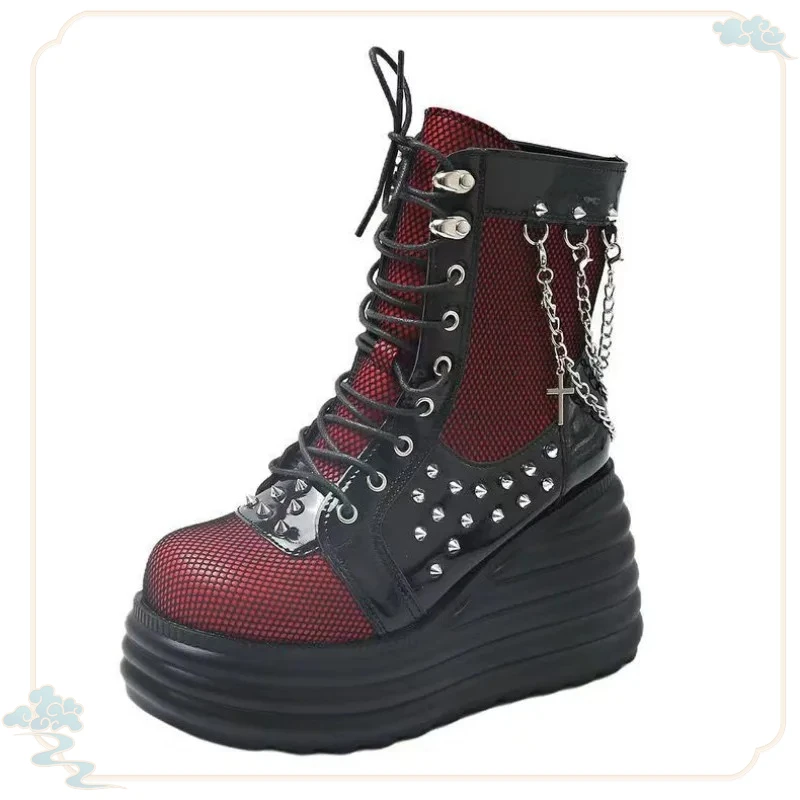 

Fashion Women's Boots 2025 Platform Luxury Designer Shoes for Women New Gothic High Heels Boots Ladies Cosplay Wedges Punk Shoes