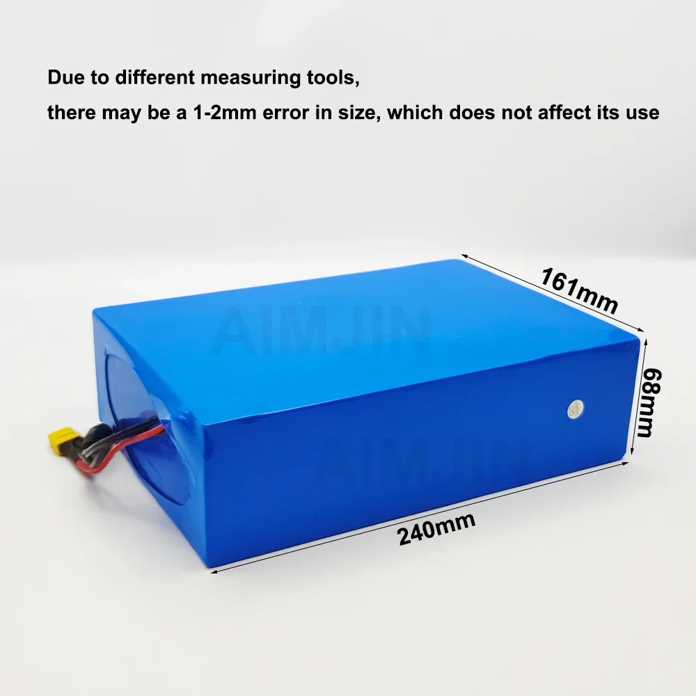 48V 30Ah 30000mAh High Capacity 18650 Battery Pack with Built-in BMS And 54.6V 2A Charger for 250-1500W Applications