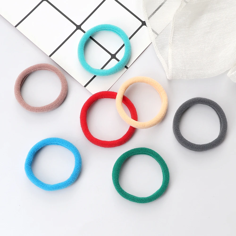 50 Teil/los Mädchen Bunte Nylon Elastische Haarbänder Frauen Grundlegende Gummiband Stirnband Scrunchie Kinder Pferdeschwanz Halter Haar Zubehör – Detail 8