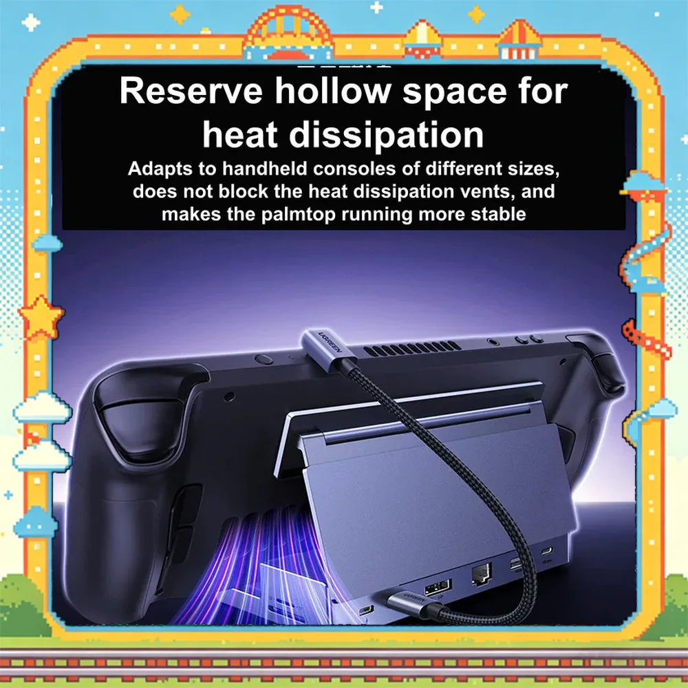 UGREEN CM800 Handheld Gaming Dock 4K 120Hz HDMI 10Gbps USB Gigabit Ethernet SD TF 100W PD for Steam Deck OLED ROG Ally X.