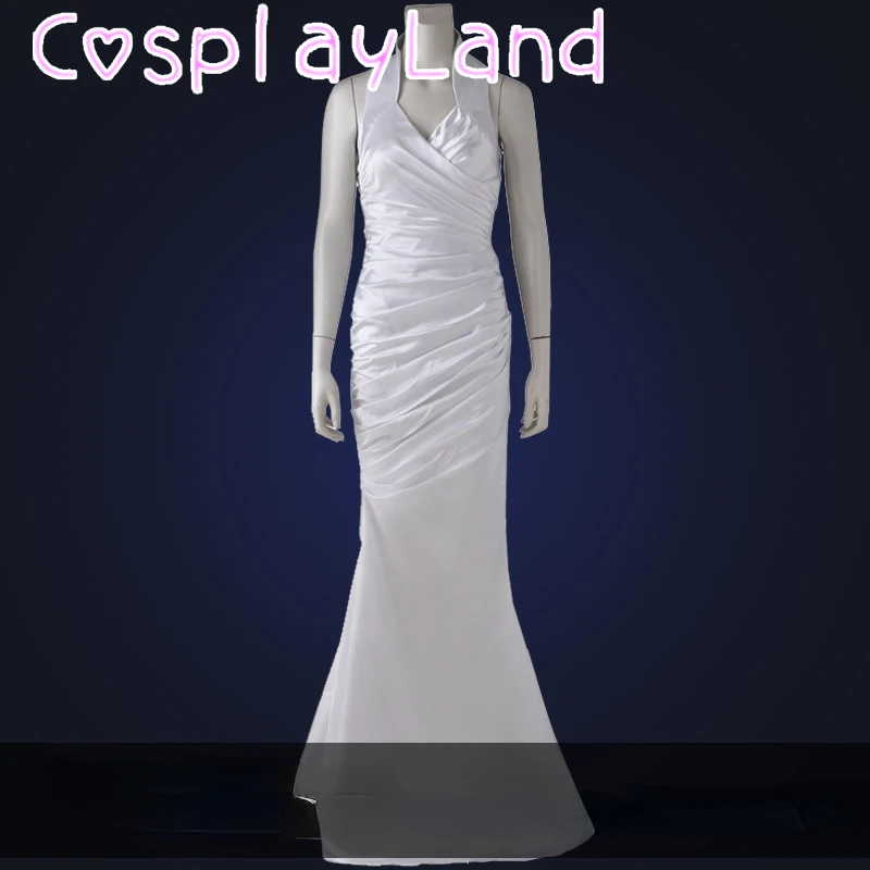 

Lunafreya Cosplay Costume FF 15 One Piece White Long Dress Sexy Women Fantasy Costumes Halloween Carnival Party Dress