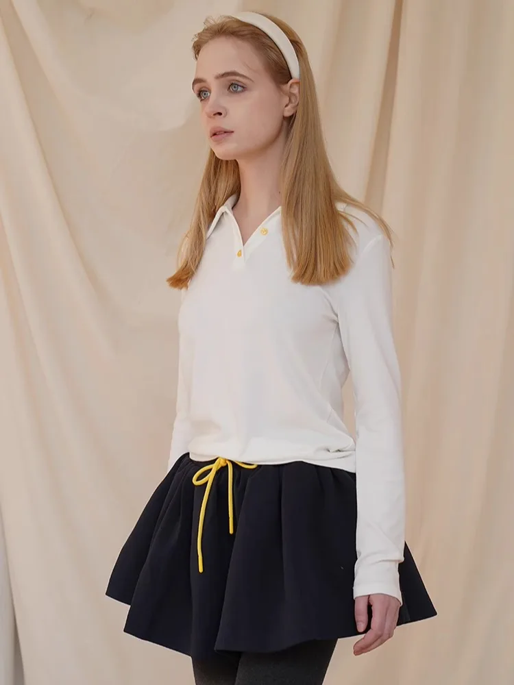 

Женская футболка Morrieyuan с длинным рукавом, мягкая, приятная к телу, базовый слой, молочно-белый топ, осенняя, милая, 100% хлопок