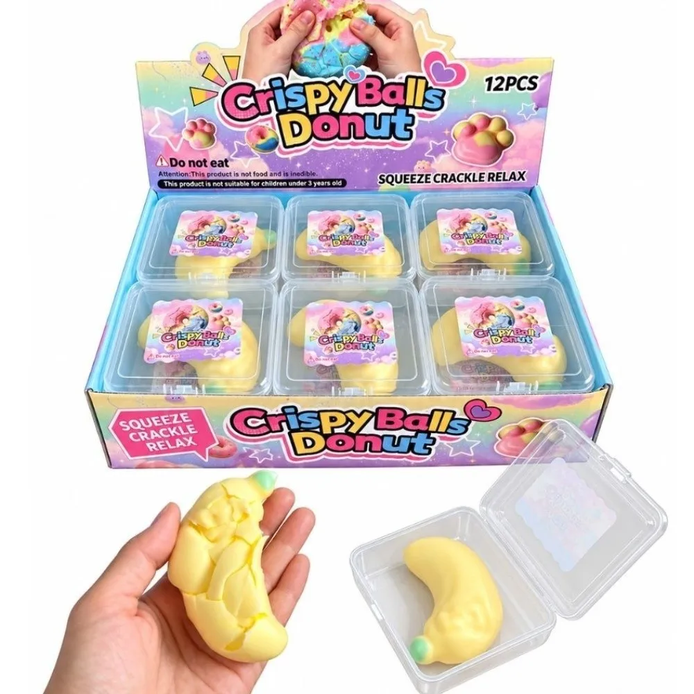 Banana Wax Cracking Squeeze Toy Crispy Feel Handmade Craft Crispy Stress Balls Crackable Texture Soft Gel Fidget Toy