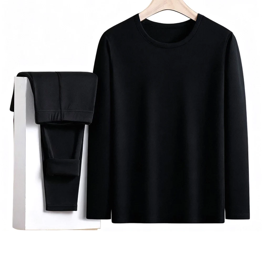 Man Winter Thermal Underwear Set For Velvet Thermal Underwear Sets Base Layer Elasticity Tops Bottom Sets