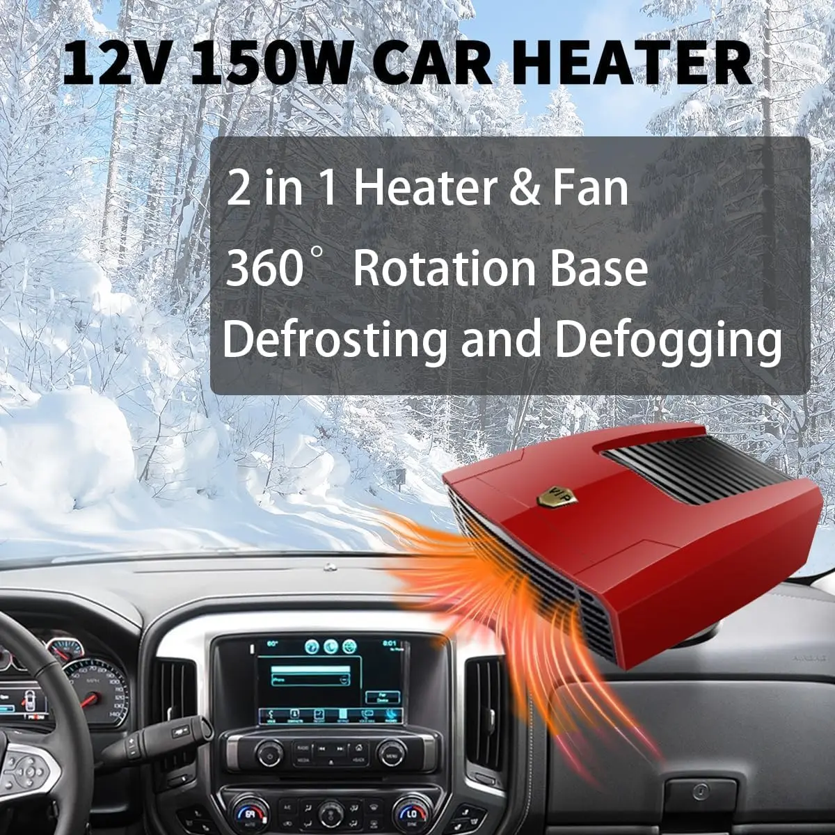 

12V 24V Winter Car Warm Air Blower Electric Heater High-Power Car Heating Heater Car Defrosting Snow Removal And Fog Removal