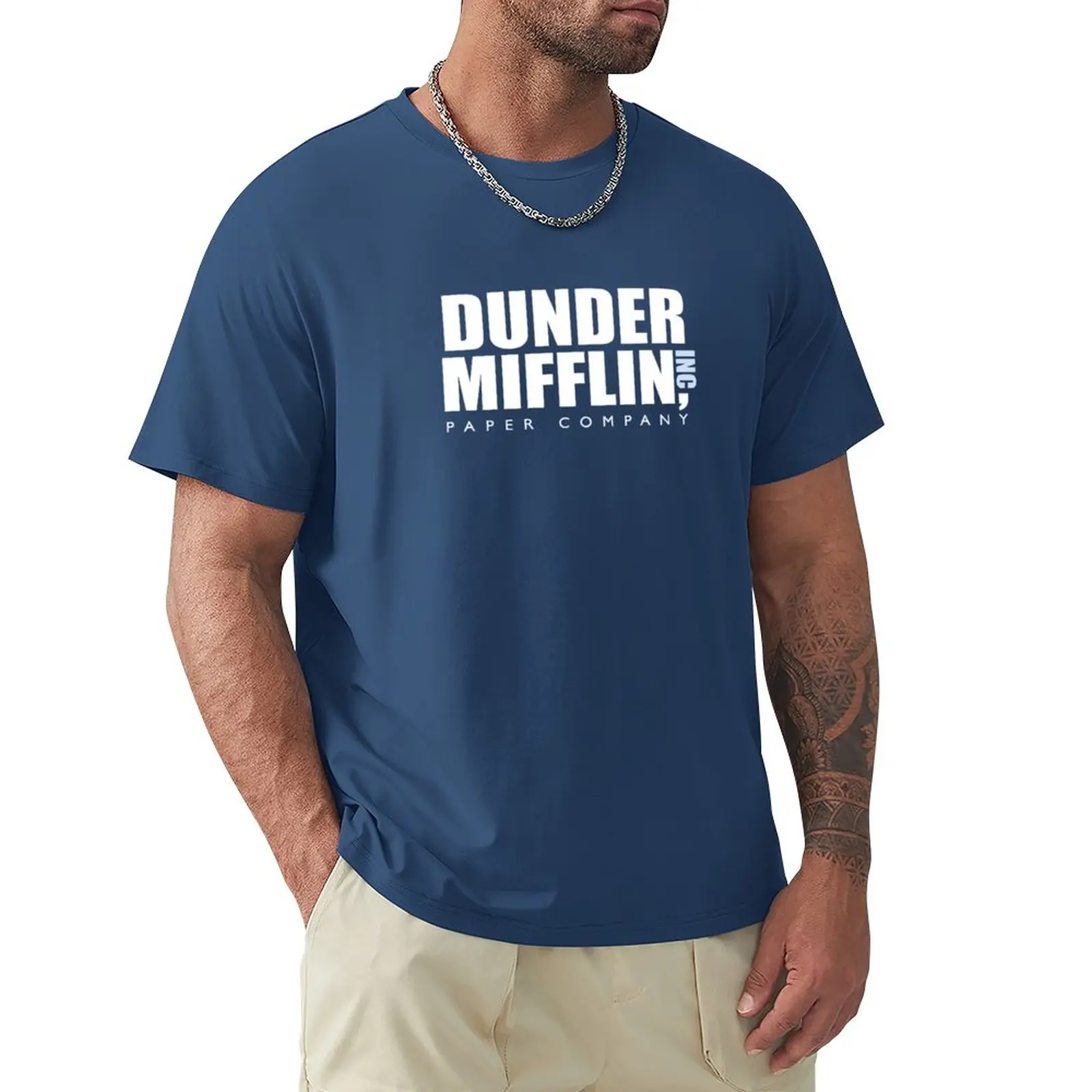 Camiseta de moda de humor The Office Dunder Mifflin para hombre, camiseta de sudor, camisetas s, camiseta negra