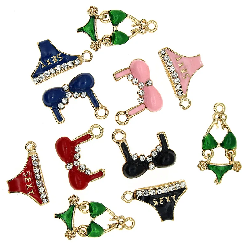 20pcs/lot bra and briefs pendant  alloy enamel Charm DIY accessories of necklace bracelet headdress handmade fitting