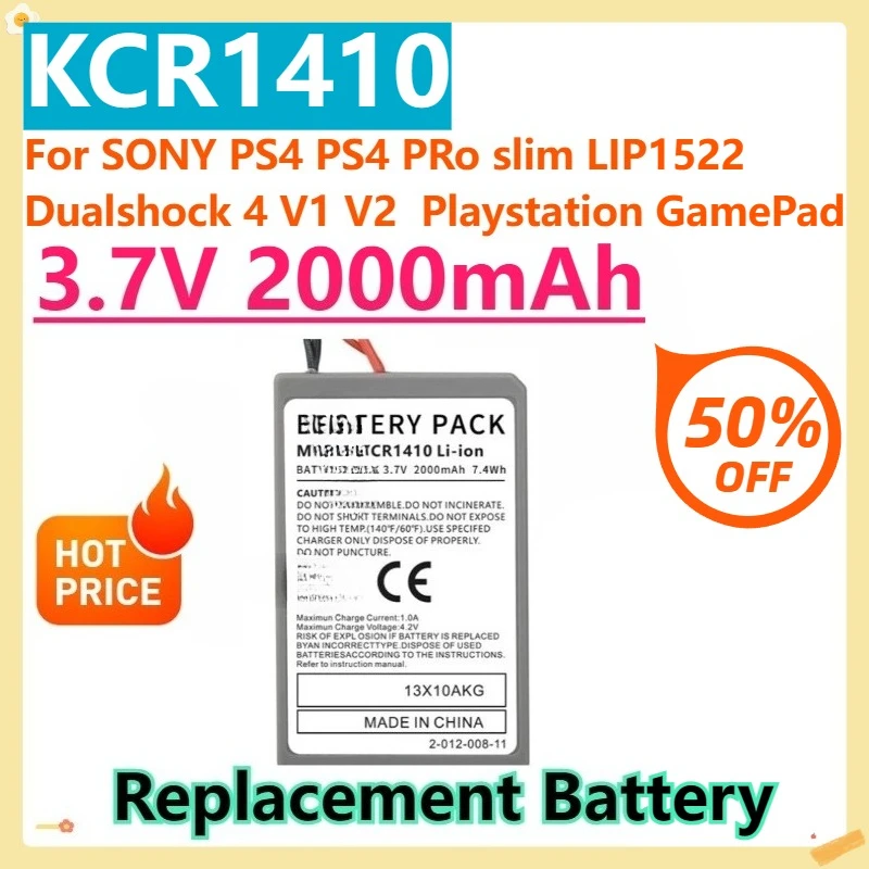

For SONY PS4 PS4 PRo slim LIP1522 Dualshock 4 V1 V2 Playstation GamePad 3.7V 2000mAh Wireless ControllerRechargeable Battery