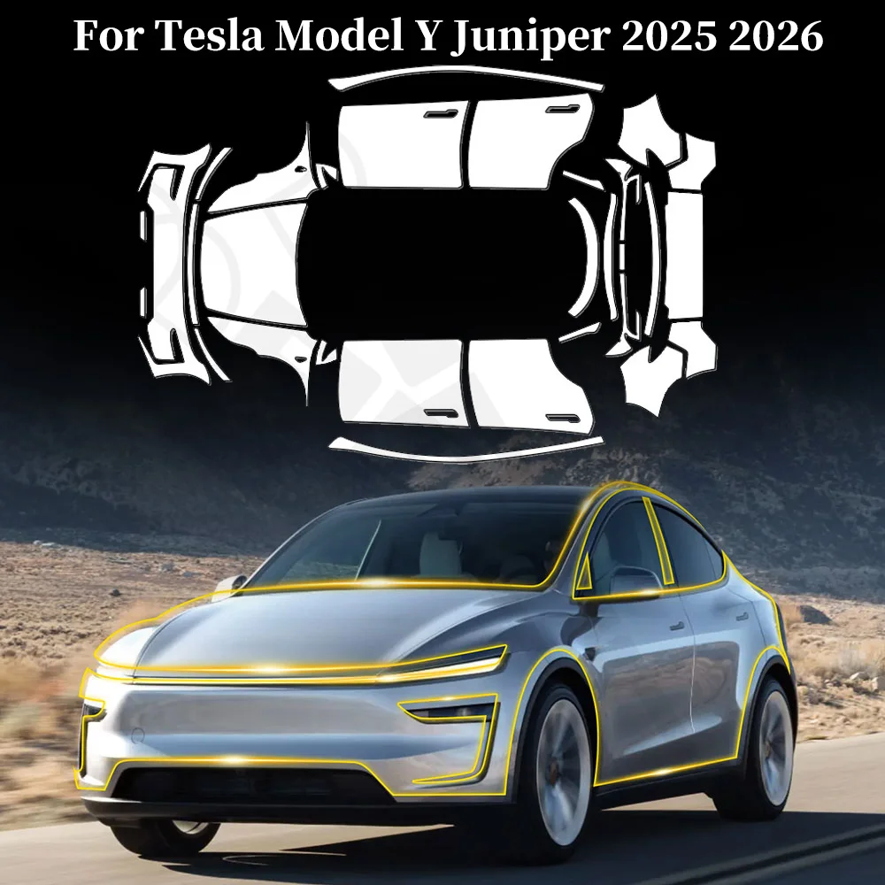 

For Tesla Model Y Juniper 2025 2026-up 9Mil TPU Scratch Resistant Paint Protection Film Pre-cut PPF Clear Bra Car Accessories