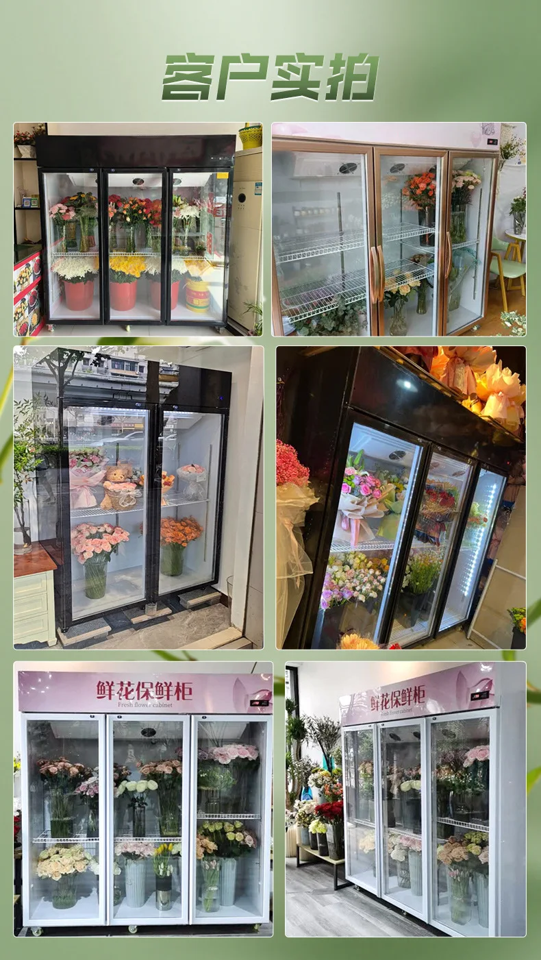 HXL Flower Shop خزانة حفظ الزهور الطازجة التجارية ذات سعة كبيرة، فريزر مبرد بالهواء، حفظ طازج