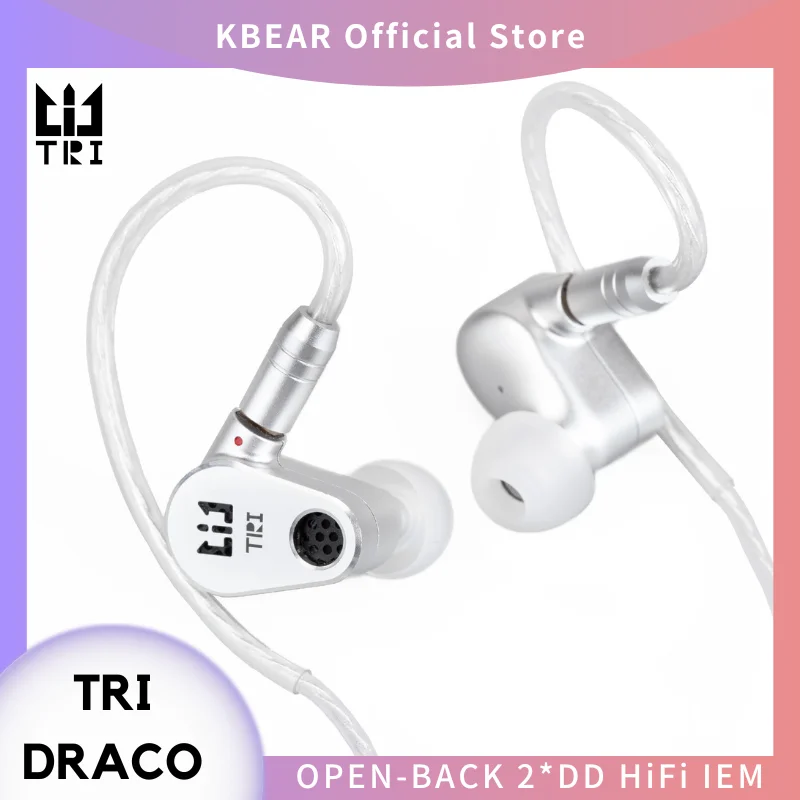 

TRI DRACO Open Back HIFI Hybrid Headphone 3 Gen LCP Diaphragm Dynamic Driver Earphone Gaming In Ear Monitor Wired headset Choice