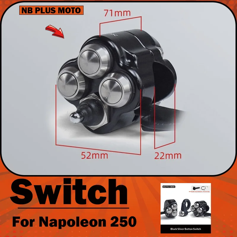 【Premium】For Napoleon 250 Modified Vintage Motorcycle Simple Switch Assembly Aluminum Alloy Handlebar Button